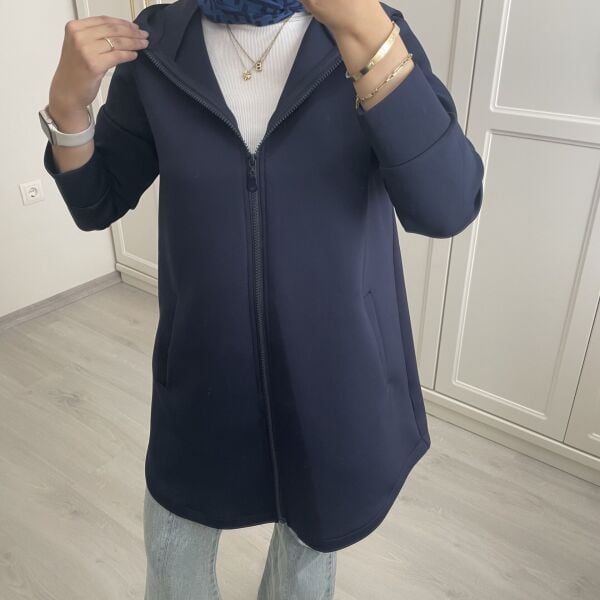 Scuba Fermuarlı Hırka Lacivert