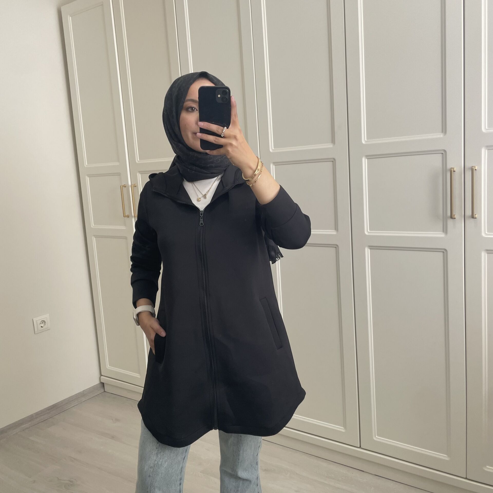 Scuba Fermuarlı Hırka Siyah