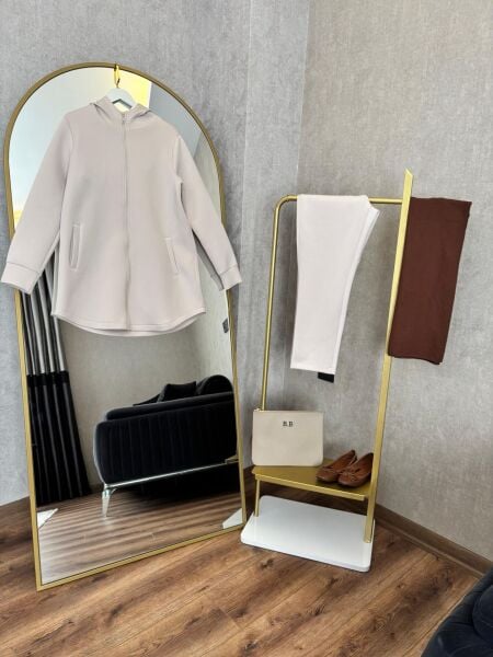 Scuba Fermuarlı Hırka Bej